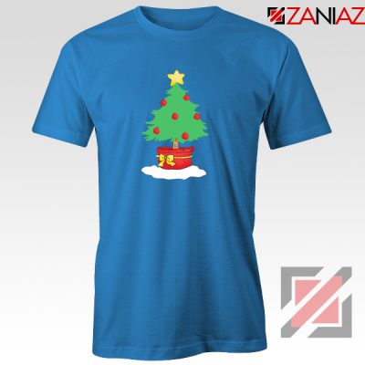 Christmas Tree Tee Shirt Ugly Christmas Best T-Shirt Size S-3XL Blue