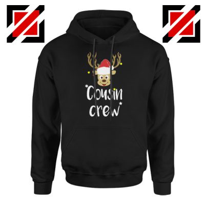 Cousin Crew Hoodie Family Christmas Hoodie Size S-2XL Black