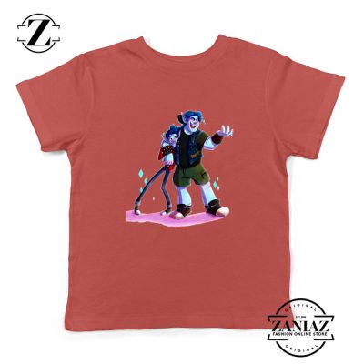 Disney Onward Film Kids T-Shirt Barley Lightfoot Youth Shirts Size S-XL Red