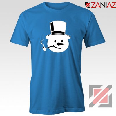 Frosty The Snowman T-Shirt Funny Christmas Gift T-Shirt Size S-3XL Blue