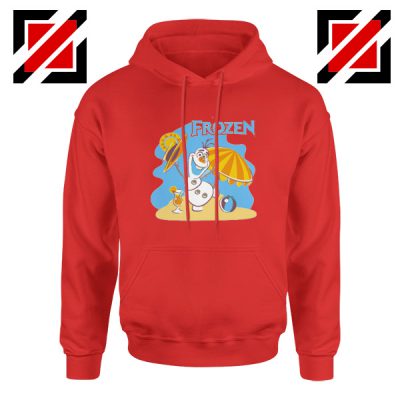 Frozen Olaf Playing Hoodie Disney Women Hoodie Size S-2XL Red