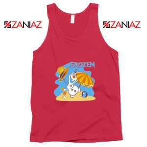 Frozen Olaf Playing Tank Top Disney Women Tank Top Size S-3XL Red