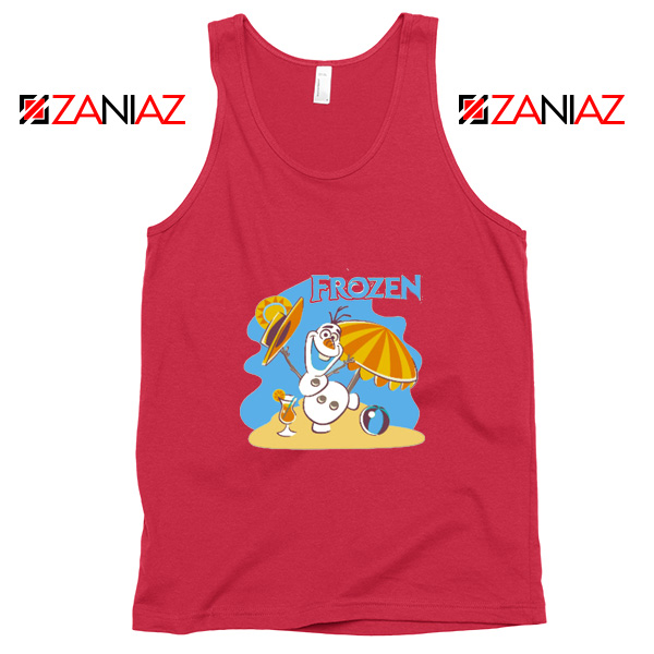 Frozen Olaf Playing Tank Top Disney Women Tank Top Size S-3XL Red