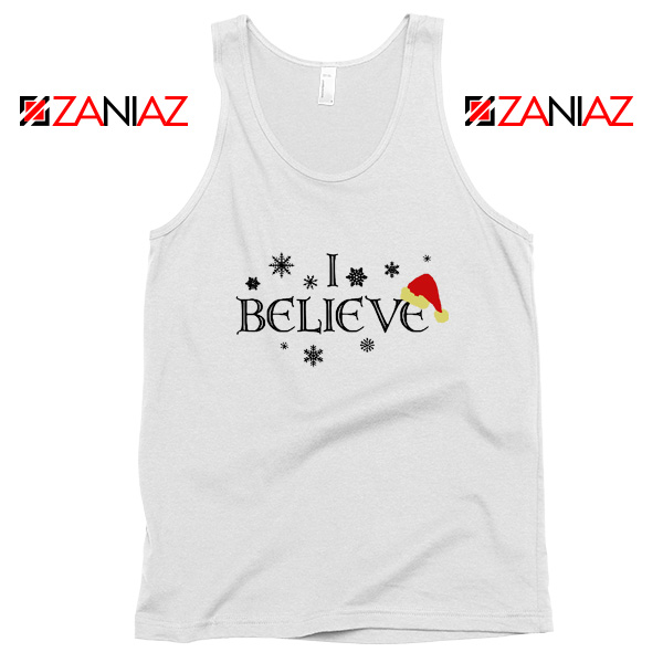 I Believe Christmas Tank Top Snowflakes Gift Tank Top Size S-3XL White