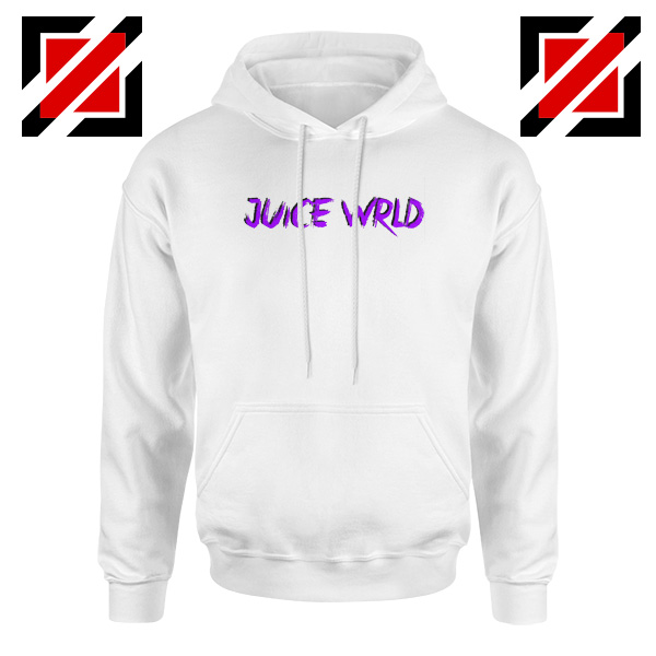 Juice WRLD Purple Logo Hoodie Hiphop Music Hoodie Size S-2XL White
