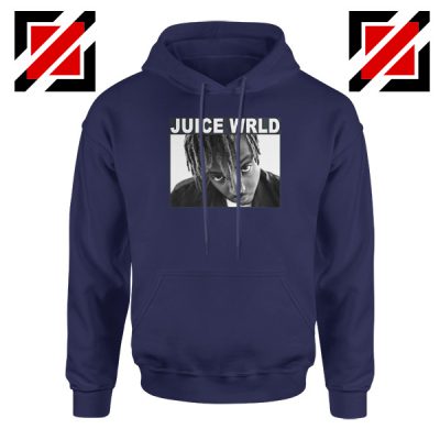 Juice Wrld Face Hoodie Music Legend Hoodie Size S-2XL Navy Blue