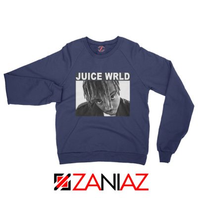 Juice Wrld Face Sweatshirt Music Legend Sweatshirt Size S-2XL Navy Blue