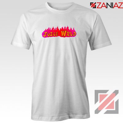 Juice Wrld Fire T-Shirt Best American Singer Tee Shirt Size S-3XL White