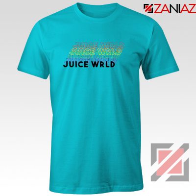Juice Wrld Rainbow Tee Shirt Juice Wrld T-Shirt Size S-3XL Light Blue
