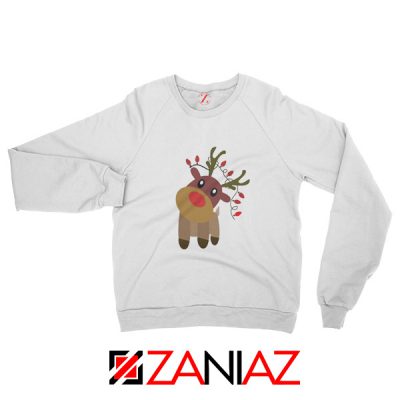 Little Deer Christmas Sweatshirt Christmas Gift Idea Sweatshirt Size S-2XL White