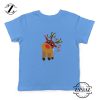 Little Deer Christmas Youth Shirt Christmas Gift Idea Kids Shirt Light Blue