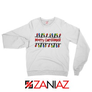Merry Christmas Lighting Sweatshirt Christmas Sweatshirt Size S-2XL White