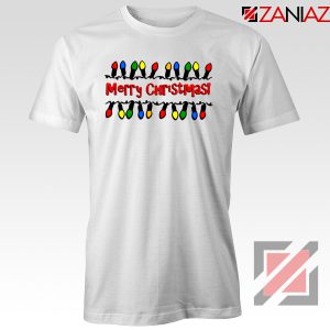 Merry Christmas Lighting T-Shirt Happy Christmas Tee Shirt Size S-3XL White