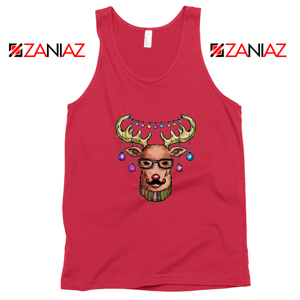 Reindeer Head Christmas Tank Top