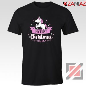 My first Christmas T-Shirt Unicorn Christmas T-Shirt Size S-3XL Black