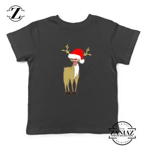 Naughty Reindeer Kids Tshirt Ugly Christmas Youth Shirt Size S-XL Black