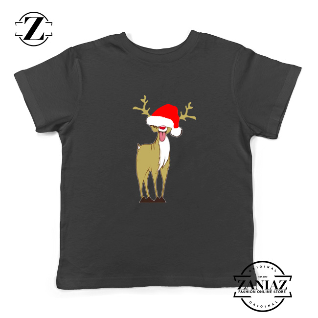 Naughty Reindeer Kids Tshirt Ugly Christmas Youth Shirt Size S-XL Black