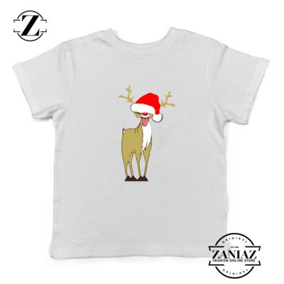 Naughty Reindeer Kids Tshirt Ugly Christmas Youth Shirt Size S-XL White