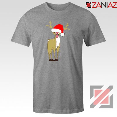 Naughty Reindeer Tshirt Ugly Christmas Tee Shirt Size S-3XL Sport Grey