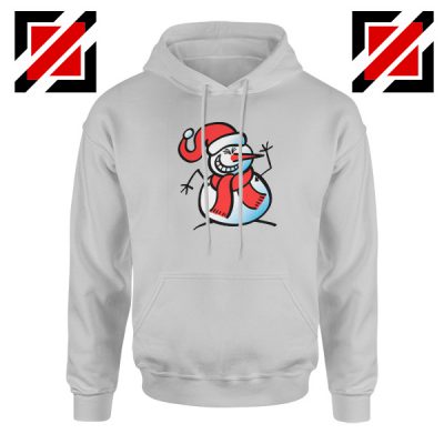 Naughty Snowman Hoodie Funny Ugly Christmas Hoodie Size S-2XL Sport Grey