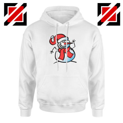 Naughty Snowman Hoodie Funny Ugly Christmas Hoodie Size S-2XL White