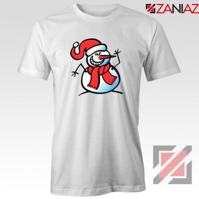Naughty Snowman Tee Shirt Funny Ugly Christmas T-Shirt Size S-3XL White