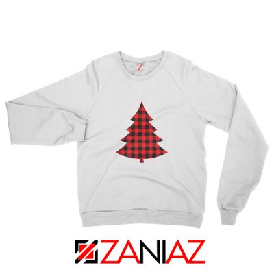 Plaid Christmas Tree Sweatshirt Ugly Christmas Sweatshirt Size S-2XL White