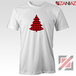 Plaid Christmas Tree T-Shirt Ugly Christmas Tee Shirt Size S-3XL White