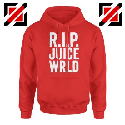 RIP Juice Wrld Red Hoodie Cheap Musician Hoodie Size S-2XL Red