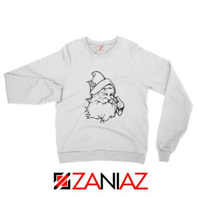Santa Claus Face Sweatshirt Funny Christmas Sweatshirt Size S-2XL White