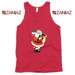 Santa Claus Waving Tank Top Happy Christmas Tank Top Size S-3XL Red