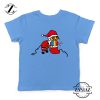 Santa Rainbow Kids Tshirt Funny Christmas Gift Youth Shirt Light Blue