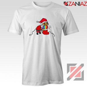 Santa Rainbow T-Shirt Funny Christmas Gift Tshirt Size S-3XL White