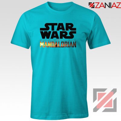 Star Wars The Mandalorian T-Shirt American TV Series T-Shirt Size S-3XL Light Blue