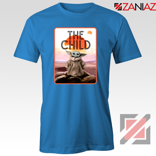 The Child Baby Yoda T-Shirt Star Wars Character Tee Shirt Size S-3XL Blue