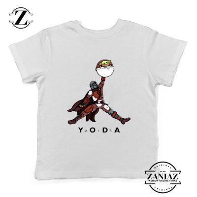 Air Jordan Kids Tshirt Air Yoda The Mandalorian Youth Tee Shirts S-XL White