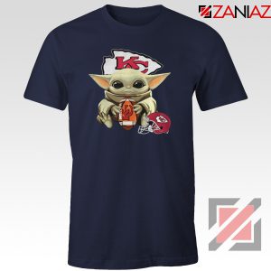 Baby Yoda Kansas City Chiefs Navy Blue Tshirt