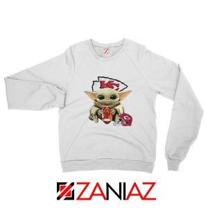 Baby Yoda Kansas City Chiefs White Sweatshirt