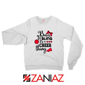 Buy Cheer Bling Sweatshirt Cheerleading Best Sweatshirt Size S-2XL White