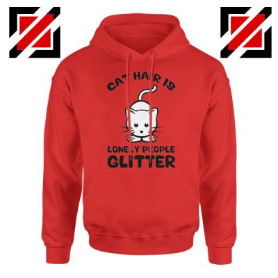 Buy Lonely People Glitter Hoodie Cat Lover Best Hoodie Size S-2XL Red