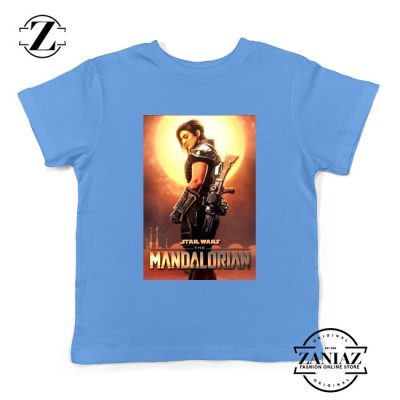 Cara Dune Poster Youth Tshirt Star Wars The Mandalorian Kids Tee Shirts Light Blue