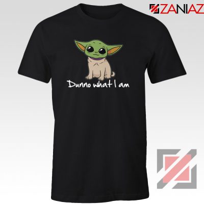 Green Alien Pug Yoda Black Tshirt