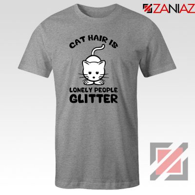 Lonely People Glitter T-Shirt Cat Lover Tee Shirt Size S-3XL Sport Grey
