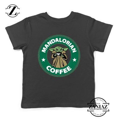 Mandalorian Coffee Black Kids Tee
