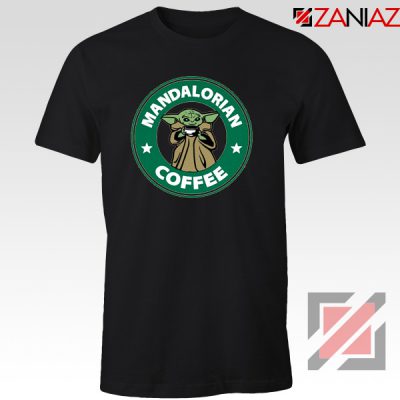 Mandalorian Coffee Tshirt Baby Yoda Star Wars Tee Shirts S-3XL