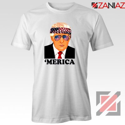 Merica Tshirt Trump Patriotic Best Gift Tee Shirts S-3XL White