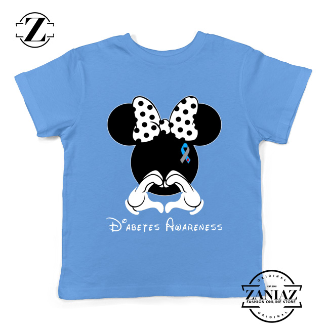 Minnie Mouse Kids Tshirt Diabetes Awareness Youth Tee Shirts S-XL