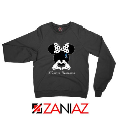 Minnie Mouse Sweatshirt Diabetes Awareness Gift Sweaters S-2XL Black