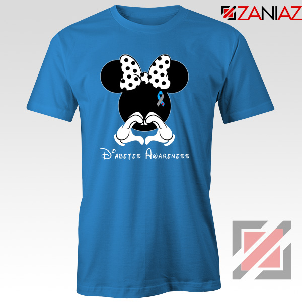 Minnie Mouse Tshirt Diabetes Awareness Tee Shirts S-3XL Blue