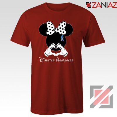 Minnie Mouse Tshirt Diabetes Awareness Tee Shirts S-3XL Red